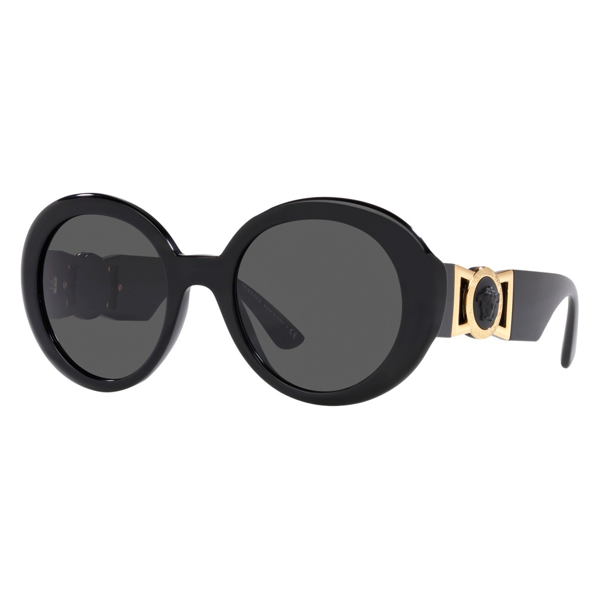Item Code: M07584, UPC: 8056597618182, Glasses Style: Round, Glasses Type: RX-Sunglasses, Frame Color: Black, Frame Material: ACETATE, Lens Color: Dark Grey, Bridge Size: 22 mm, Sun Protection: 100% UV, Temple Length: 145 mm.