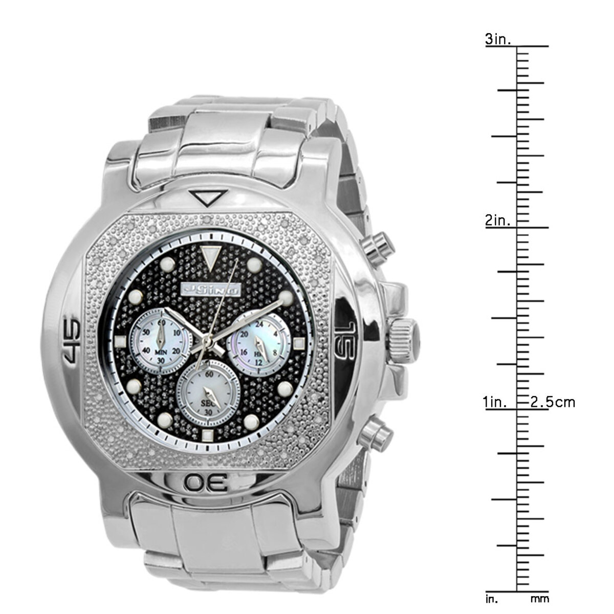 JoJino Chronograph Large Men's Diamond Watch 0.25ct Iced Out